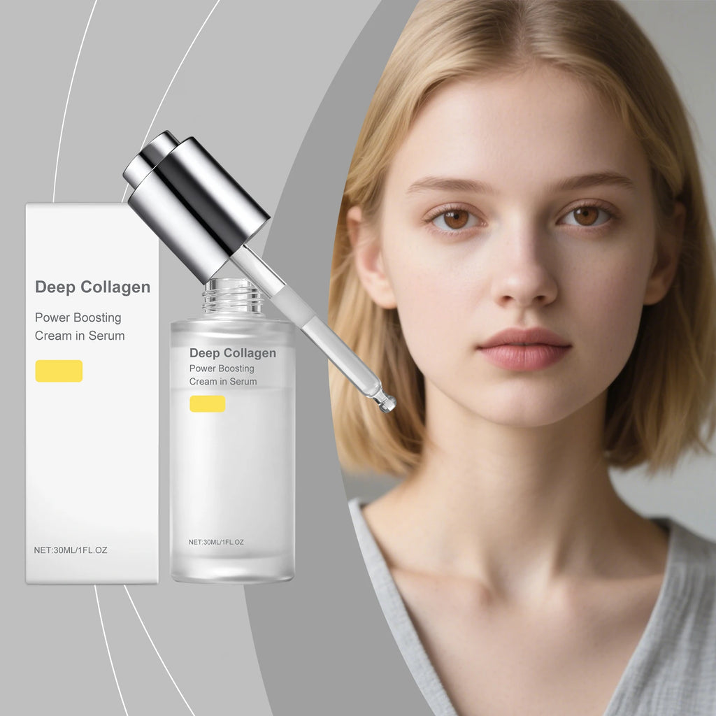 Deep Collagen Power Boosting Cream Serum Korean Glass Skin Care Moisturizing Hydrating Elasticity Repair Facial Ampoule 30ml