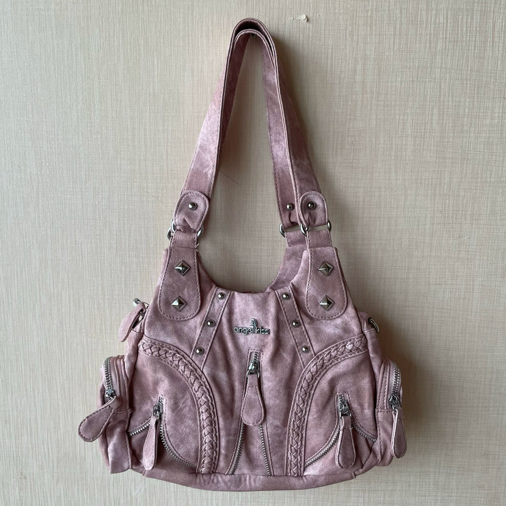 Angel Kiss Soft Tote Bag Women Handbags Small Top-handle Fashion Satchel Multi-Pockets Crossbody Shoulder Bag Hobos Phone Pack