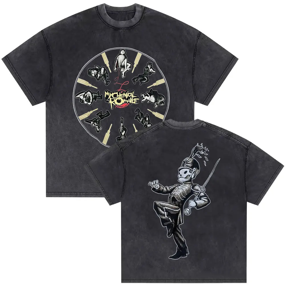 Washed Vintage My Chemical Romance 2007 Tour T Shirt Men Women Parade Punk Emo Rock Band T-shirts Man Fashion Oversized T Shirts