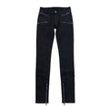 REDDACHiC Women Tight Low Rise Jeans Biker Moto Zipper Cuffs Stretchy Black Split Straight Denim Pants Rokku Gyaru Streetwear