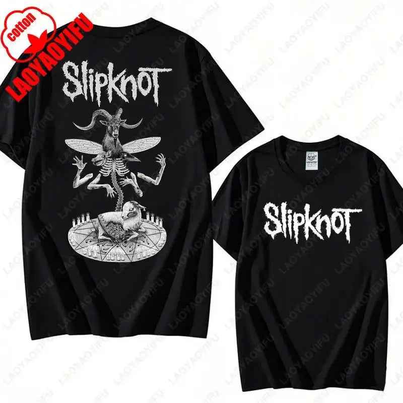 Vintage S-Slipknots Prepare for Hell Tour Black Cotton Tshirt Heavy Metal Rock Band Men Women  Hip Hop Aesthetic Graphic Tshirts