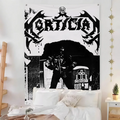 Black Metal Band Logo Wall Tapestry Heavy Rock Gothic Art Decor Bedroom Enhance spatial aesthetics without flagpole Quick Setup