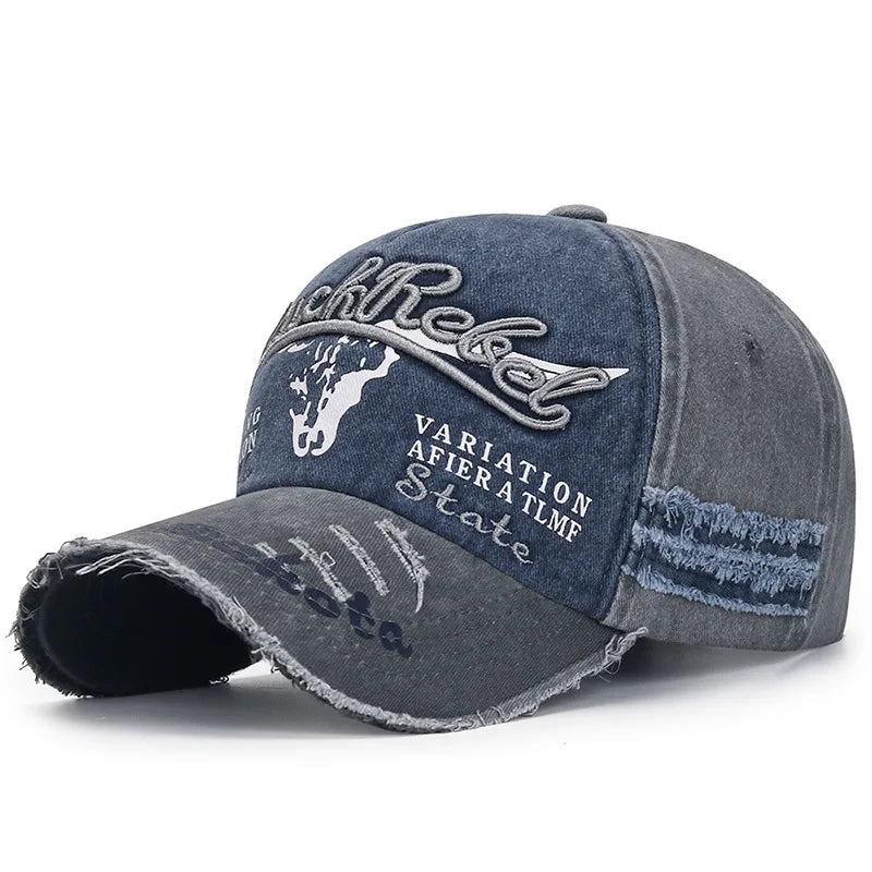 Four Seasons  Baseball Cap Casual Wash Embroidered Cap Curved Brim Bowler Sun Hat Vintage distressed