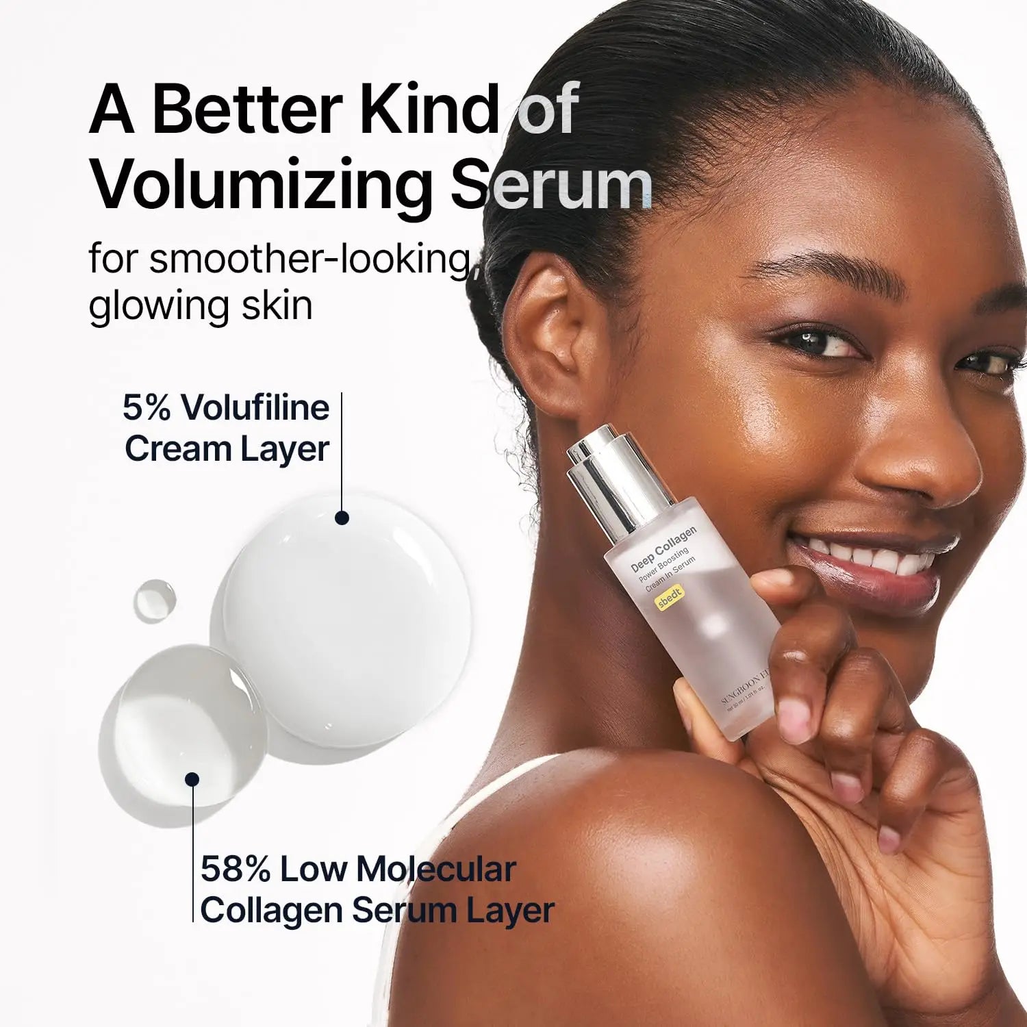 Deep Collagen Power Boosting Cream Serum Korean Glass Skin Care Moisturizing Hydrating Elasticity Repair Facial Ampoule 30ml