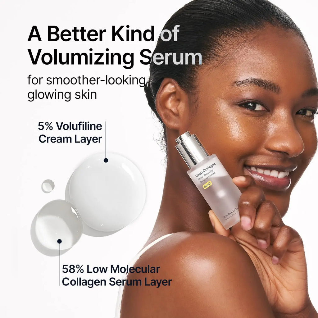 Deep Collagen Power Boosting Cream Serum Korean Glass Skin Care Moisturizing Hydrating Elasticity Repair Facial Ampoule 30ml