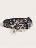 1pc Women's Y2K Star Studded Metal Hollow Star Belt, Suitable for Casual Daily Wear