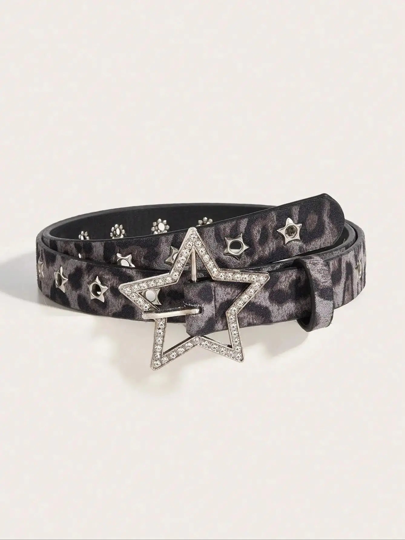 1pc Women's Y2K Star Studded Metal Hollow Star Belt, Suitable for Casual Daily Wear