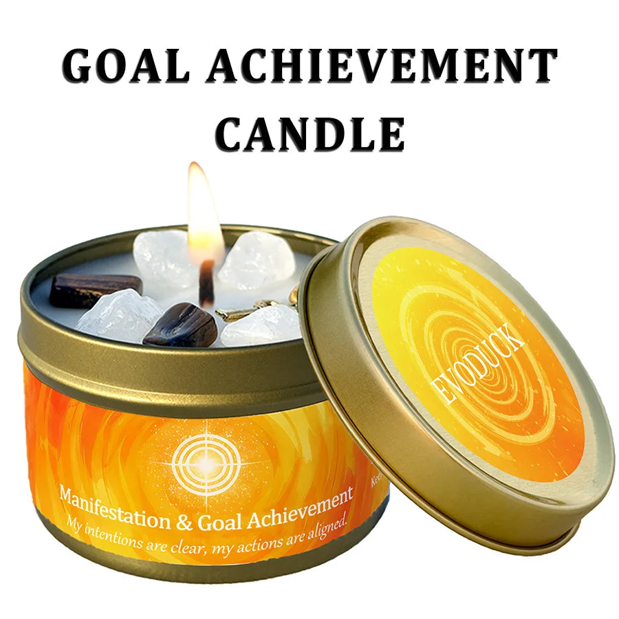 Law of Attraction Peace Ritual Candle, Lavender & Chamomile Aroma with Healing Crystals, Great for Holiday Gifting Christmas