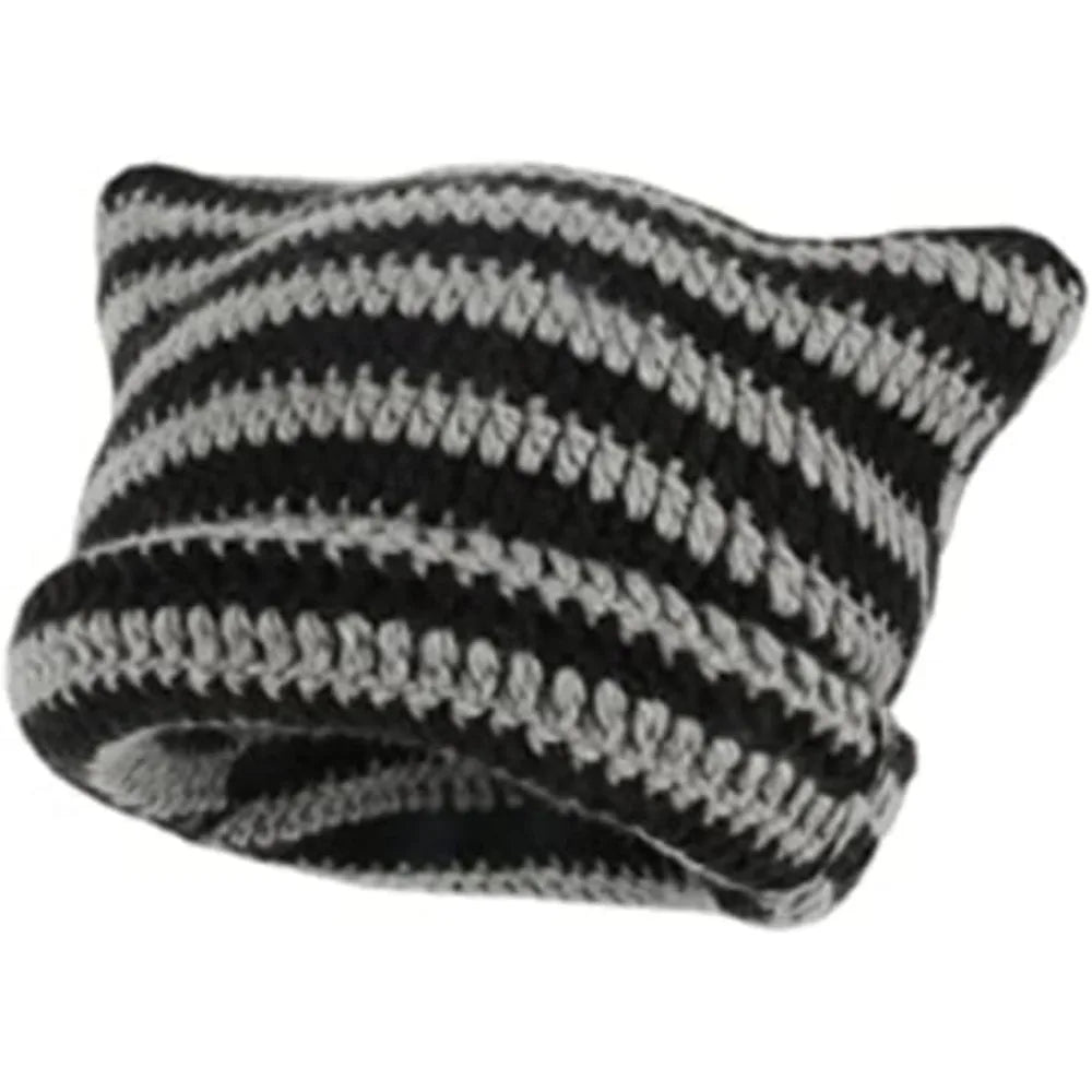 Crochet Hats for Women Cat Beanie Vintage Beanies Women Fox Hat Grunge Accessories Slouchy Beanies for Women