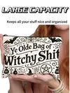 Mystical Witchy Makeup Bag Bohemian Mushroom Zipper Cosmetic Pouch Witch-Themed Printt Moon & StarsTravel Bag Halloween Gift