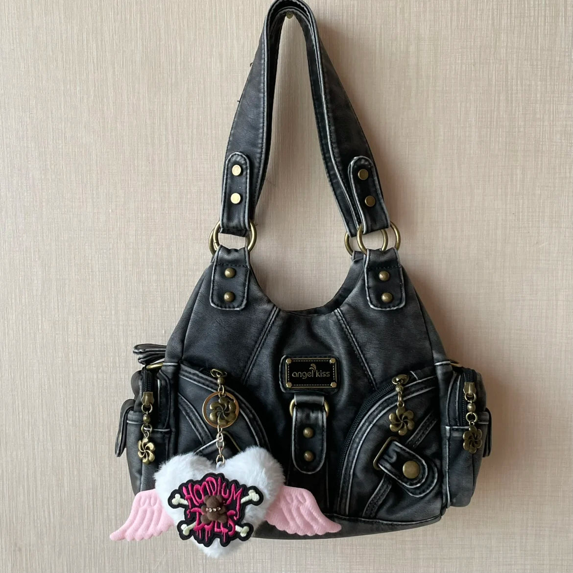 Angel Kiss Soft Tote Bag Women Handbags Small Top-handle Fashion Satchel Multi-Pockets Crossbody Shoulder Bag Hobos Phone Pack