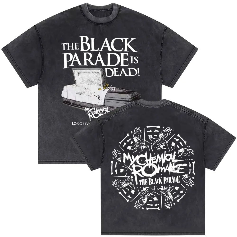 Washed Vintage My Chemical Romance 2007 Tour T Shirt Men Women Parade Punk Emo Rock Band T-shirts Man Fashion Oversized T Shirts