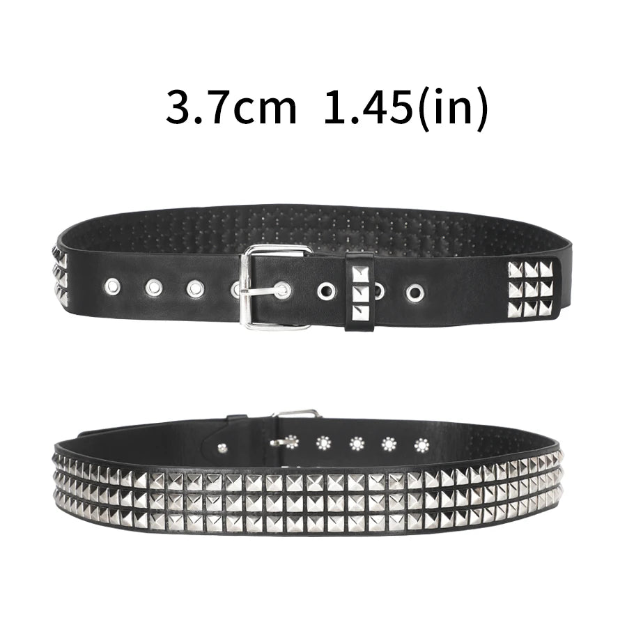 Trend Rivet Belt Heavy Metal Belt Men Women Punk Nightclub Rock Style Belt Jeans Belt Y2K Belt Fashion Decoration Women' Belt